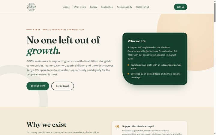 GCIG Kenya website built by Essence Automations