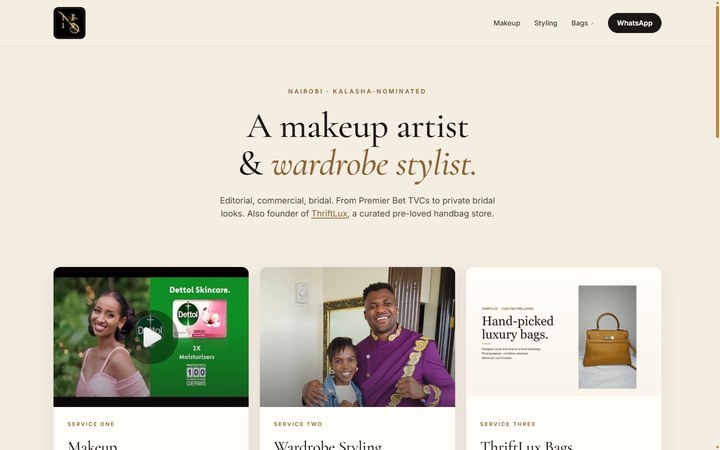 Nessa website built by Essence Automations