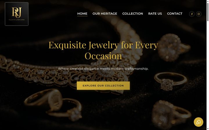 Rajshyn Jewellers website built by Essence Automations