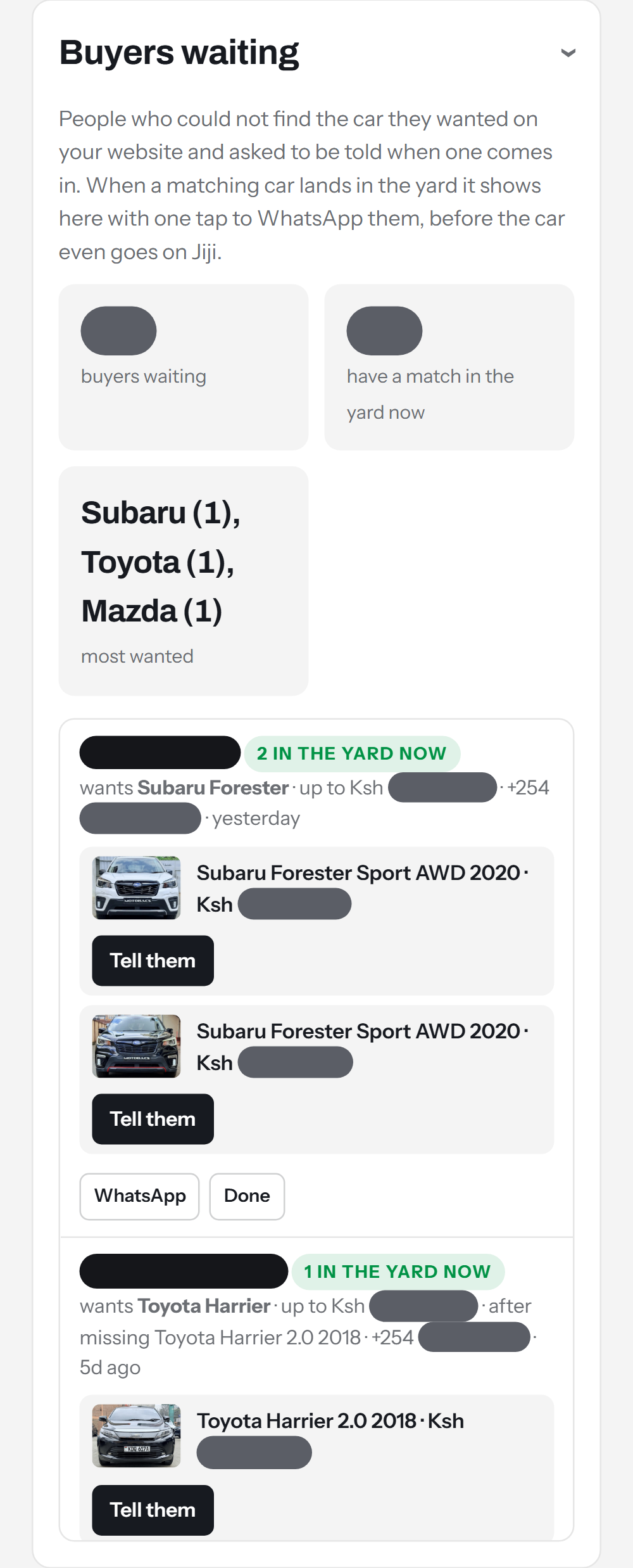 Buyers waiting screen
